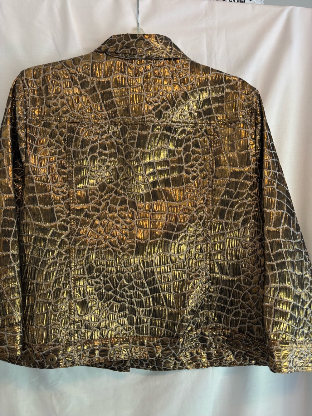 Ruby Rd. Brown Croc-Print Metallic Jacket - Picture 2 of 6